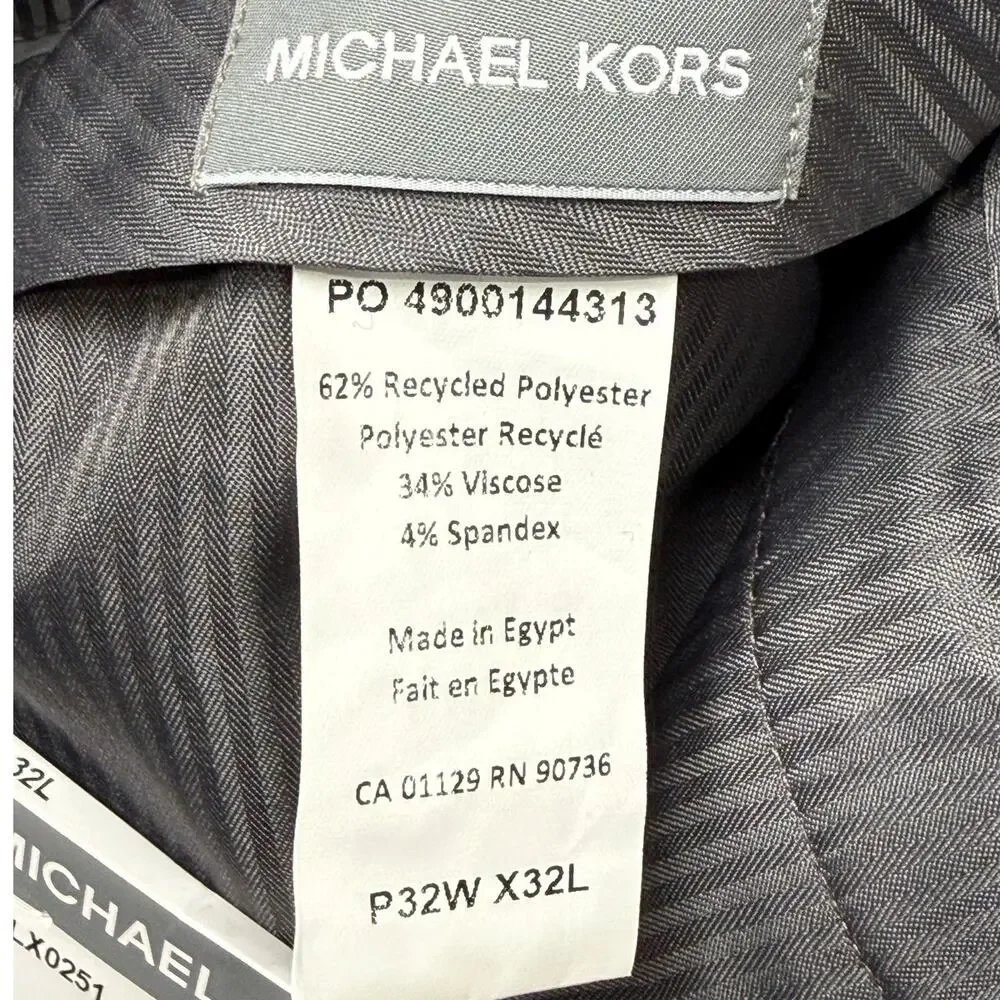 Michael Kors Men's Classic Fit Fall Pattern Pants  Dark Gray 32x32 $95